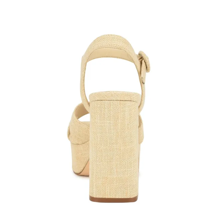 Vallen Strappy Platform Sandals Natural Raffia Women Nine West Platforms Vallen Strappy Platform Sandals Natural Raffia Women Nine West Platforms