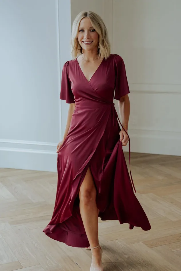 Vara Satin Maxi Wrap Dress Mulberry Women Baltic Born Mother Of The Bride Vara Satin Maxi Wrap Dress Mulberry Women Baltic Born Mother Of The Bride