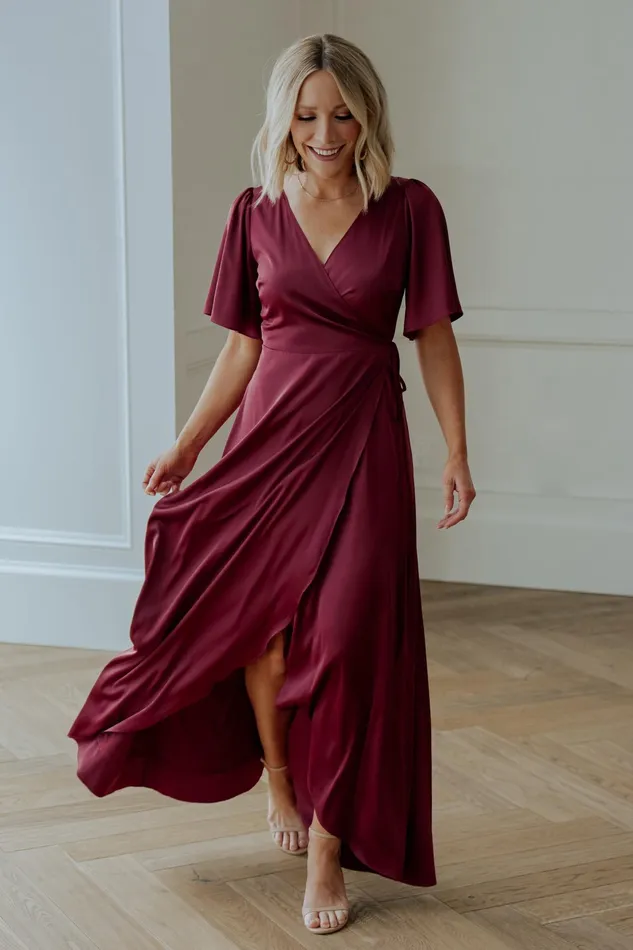 Vara Satin Maxi Wrap Dress Mulberry Women Baltic Born Mother Of The Bride Vara Satin Maxi Wrap Dress Mulberry Women Baltic Born Mother Of The Bride