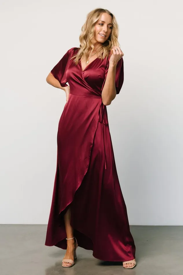 Vara Satin Maxi Wrap Dress Mulberry Women Baltic Born Mother Of The Bride Vara Satin Maxi Wrap Dress Mulberry Women Baltic Born Mother Of The Bride