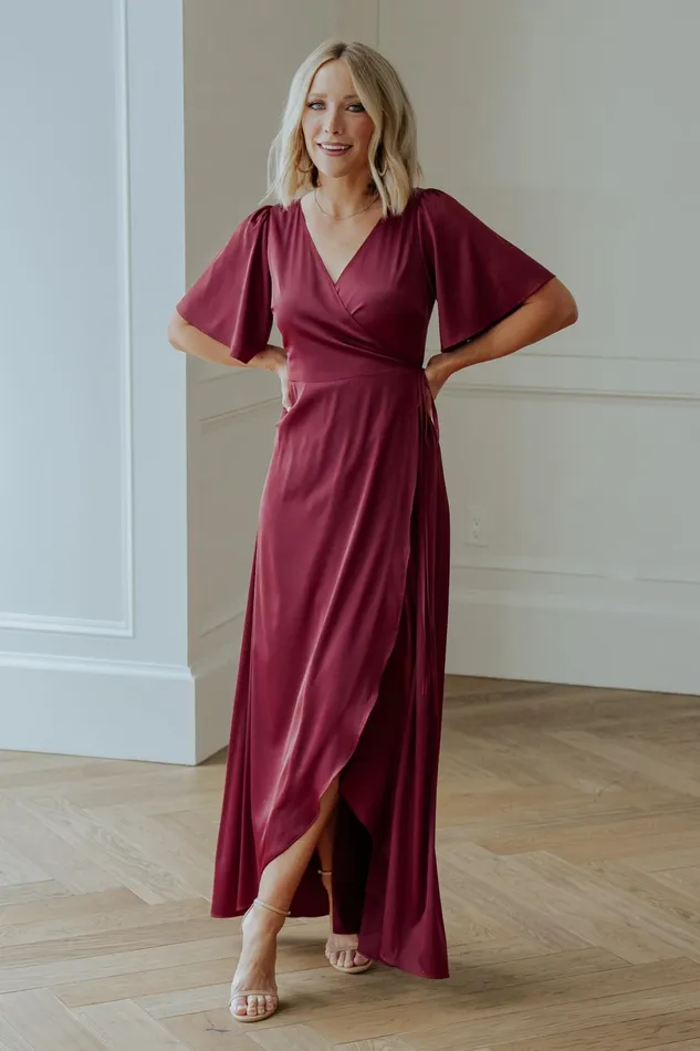 Vara Satin Maxi Wrap Dress Mulberry Women Baltic Born Mother Of The Bride Vara Satin Maxi Wrap Dress Mulberry Women Baltic Born Mother Of The Bride