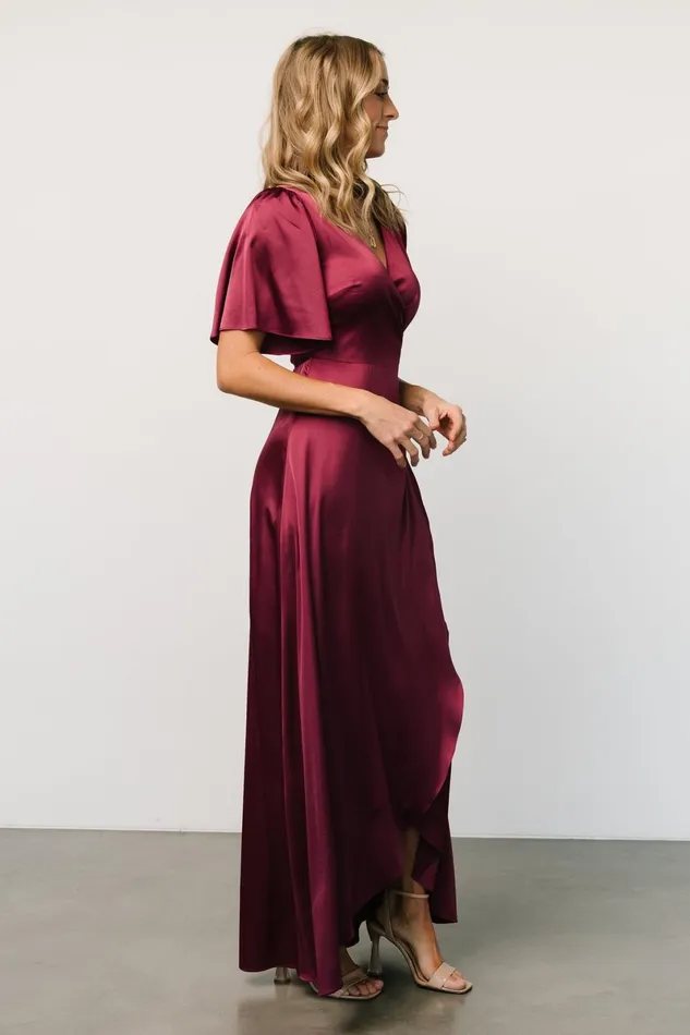 Vara Satin Maxi Wrap Dress Mulberry Women Baltic Born Mother Of The Bride Vara Satin Maxi Wrap Dress Mulberry Women Baltic Born Mother Of The Bride