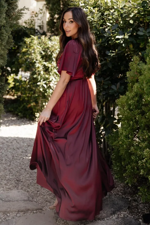 Vara Satin Maxi Wrap Dress Mulberry Women Baltic Born Mother Of The Bride Vara Satin Maxi Wrap Dress Mulberry Women Baltic Born Mother Of The Bride