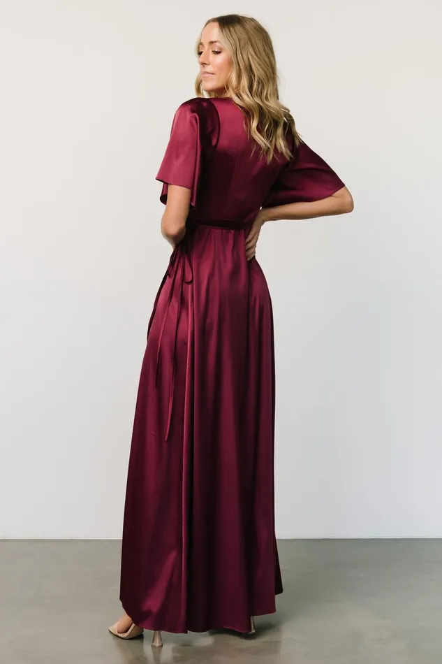 Vara Satin Maxi Wrap Dress Mulberry Women Baltic Born Mother Of The Bride Vara Satin Maxi Wrap Dress Mulberry Women Baltic Born Mother Of The Bride