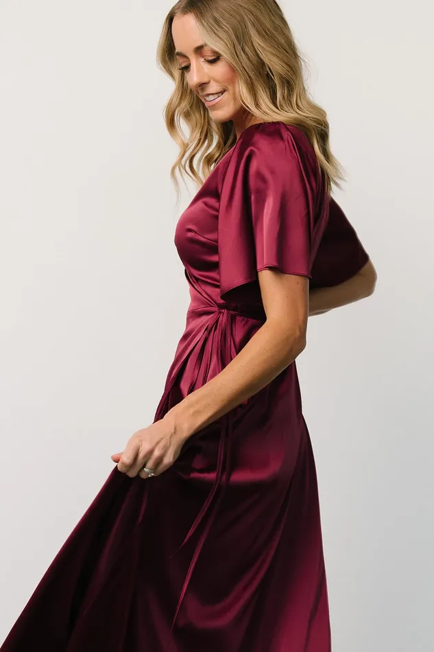 Vara Satin Maxi Wrap Dress Mulberry Women Baltic Born Mother Of The Bride Vara Satin Maxi Wrap Dress Mulberry Women Baltic Born Mother Of The Bride