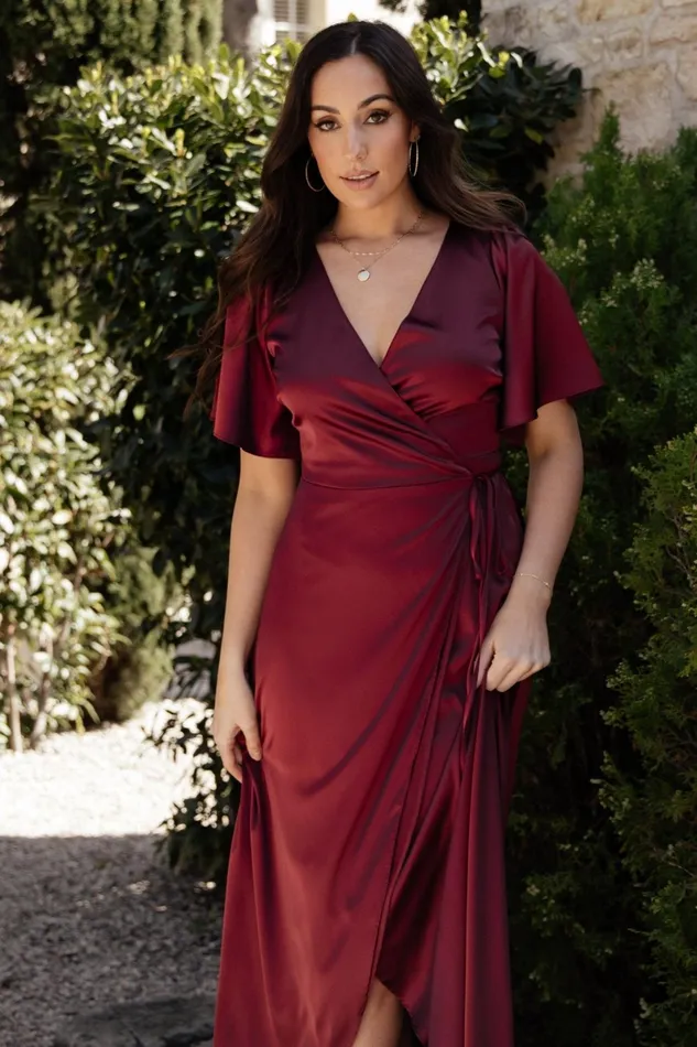 Vara Satin Maxi Wrap Dress Mulberry Women Baltic Born Mother Of The Bride Vara Satin Maxi Wrap Dress Mulberry Women Baltic Born Mother Of The Bride