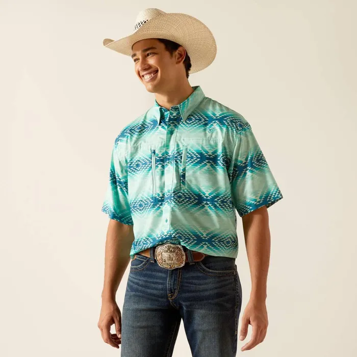 VentTEK Classic Fit Shirt Bleached Aqua Men Ariat Button Down Shirts