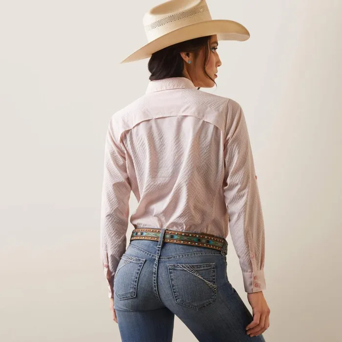VentTEK Stretch Shirt Coral Blushwhite Check Women Ariat TShirts and Tops