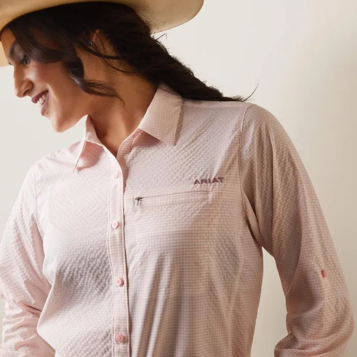 VentTEK Stretch Shirt Coral Blushwhite Check Women Ariat TShirts and Tops VentTEK Stretch Shirt Coral Blushwhite Check Women Ariat TShirts and Tops