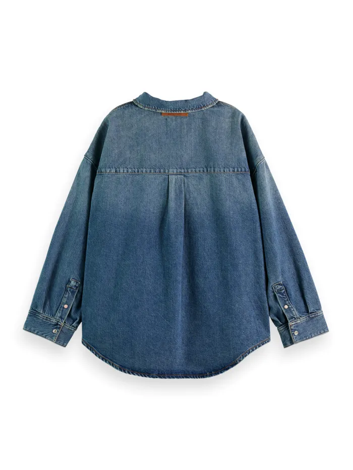 Vintage Washed Denim Overshirt 8211 Frisco Nights Frisco Nights Women Scotch and Soda Tops and TShirts Vintage Washed Denim Overshirt 8211 Frisco Nights Frisco Nights Women Scotch and Soda Tops and TShirts