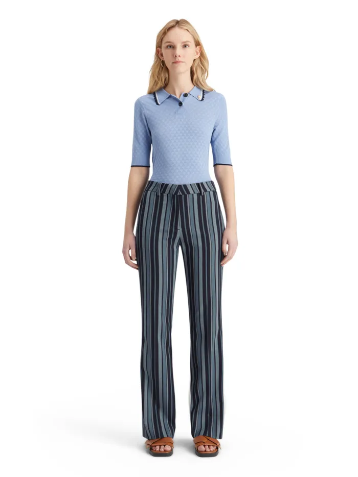 Violet Kick Flare Pant Blue School Stripe Women Scotch and Soda Pants