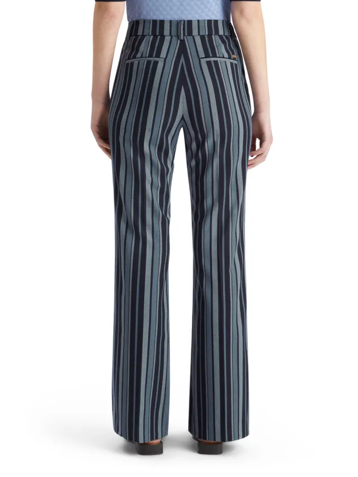 Violet Kick Flare Pant Blue School Stripe Women Scotch and Soda Pants
