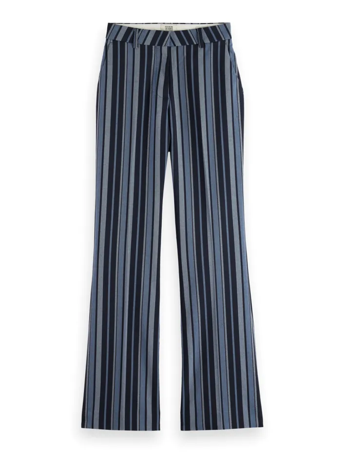 Violet Kick Flare Pant Blue School Stripe Women Scotch and Soda Pants