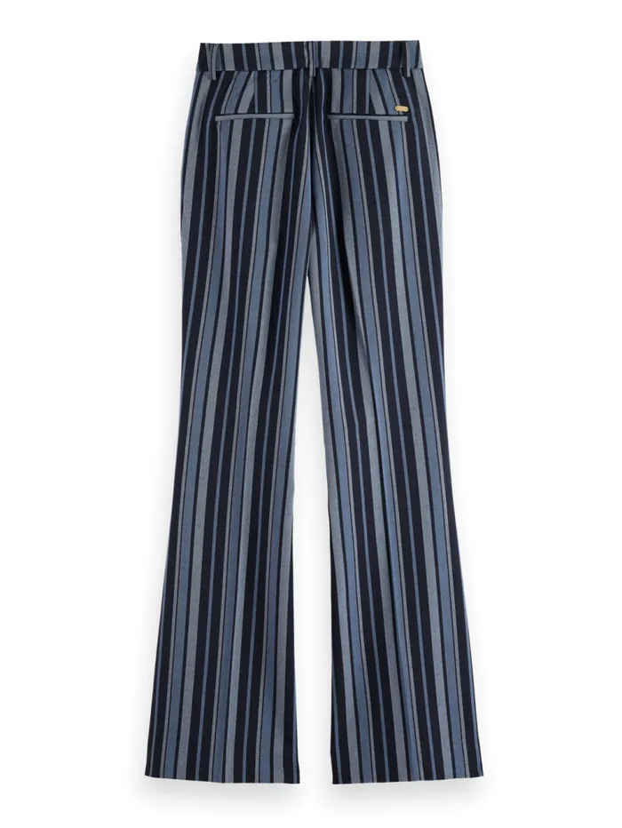 Violet Kick Flare Pant Blue School Stripe Women Scotch and Soda Pants