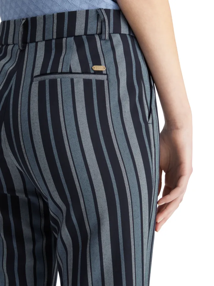 Violet Kick Flare Pant Blue School Stripe Women Scotch and Soda Pants