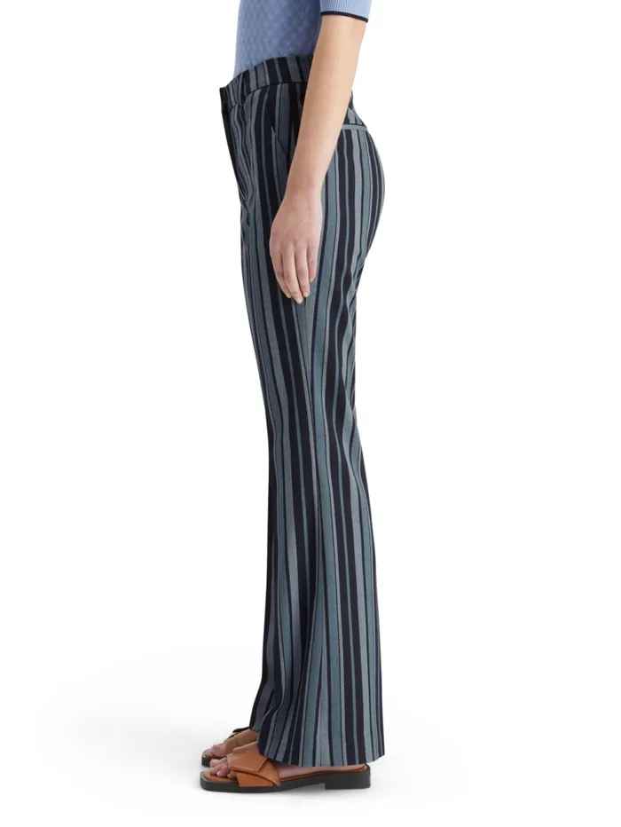 Violet Kick Flare Pant Blue School Stripe Women Scotch and Soda Pants
