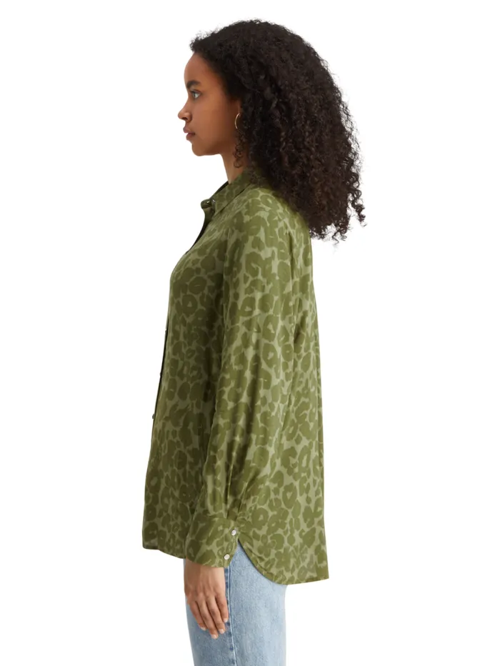 VISCOSE PRINTED RELAXED FIT SHIRT Poetry Leopard Military Women Scotch and Soda Tops and TShirts VISCOSE PRINTED RELAXED FIT SHIRT Poetry Leopard Military Women Scotch and Soda Tops and TShirts