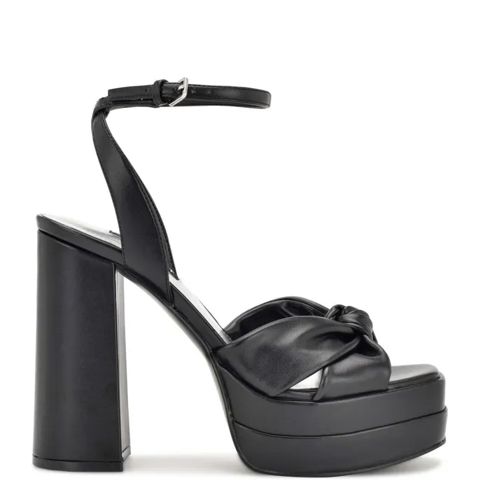 Vivid Platform Sandals Black Women Nine West Heeled