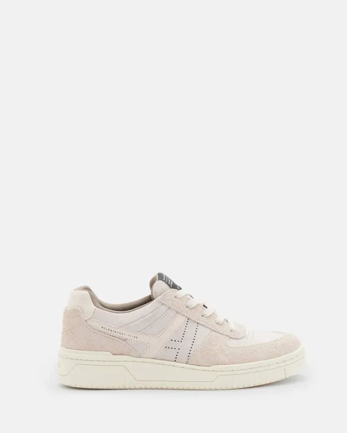 Vix Low Top Round Toe Suede Sneakers Pale Rose Pink Women AllSaints Shoes and Boots