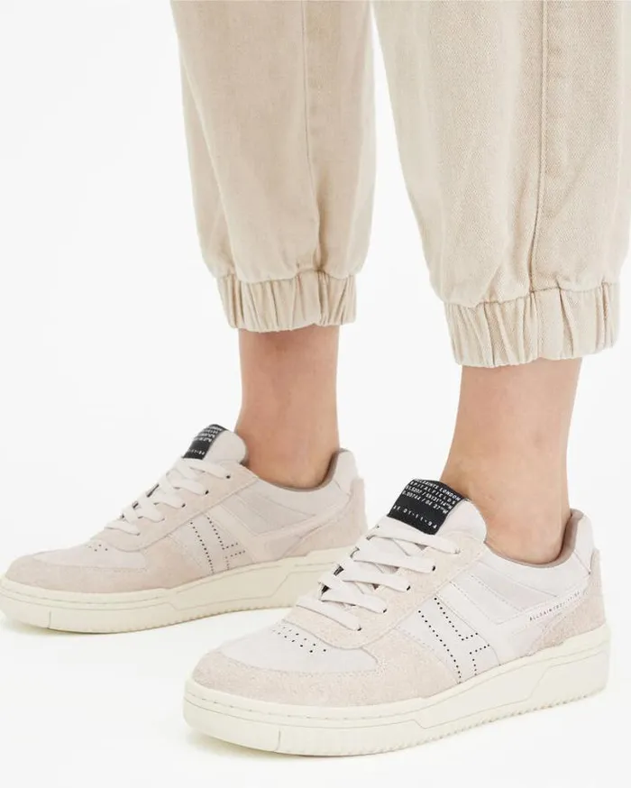 Vix Low Top Round Toe Suede Sneakers Pale Rose Pink Women AllSaints Shoes and Boots