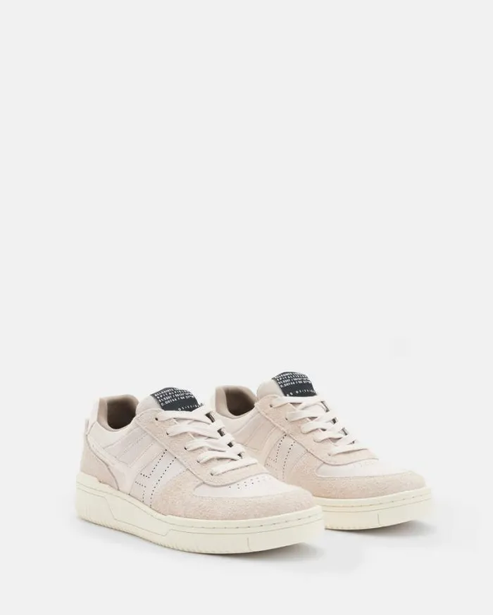 Vix Low Top Round Toe Suede Sneakers Pale Rose Pink Women AllSaints Shoes and Boots