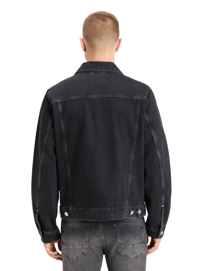 WASHED BLACK DENIM TRUCKER JACKET City Buzz Men Scotch and Soda Jackets and Coats WASHED BLACK DENIM TRUCKER JACKET City Buzz Men Scotch and Soda Jackets and Coats
