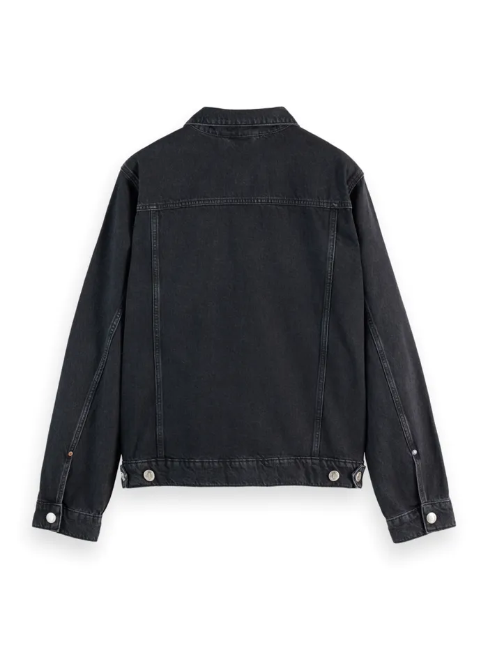 WASHED BLACK DENIM TRUCKER JACKET City Buzz Men Scotch and Soda Jackets and Coats WASHED BLACK DENIM TRUCKER JACKET City Buzz Men Scotch and Soda Jackets and Coats
