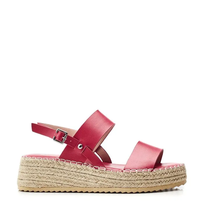 Wedge Sandals Women Moda In Pelle Nashay Raspberry Porvair