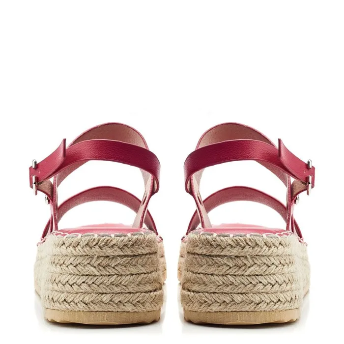 Wedge Sandals Women Moda In Pelle Nashay Raspberry Porvair