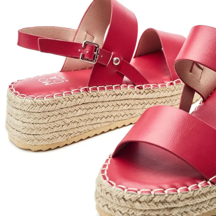 Wedge Sandals Women Moda In Pelle Nashay Raspberry Porvair