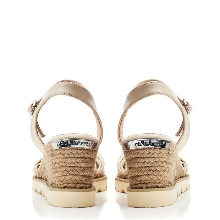 Wedge Sandals Women Moda In Pelle Prisca Off White Porvair