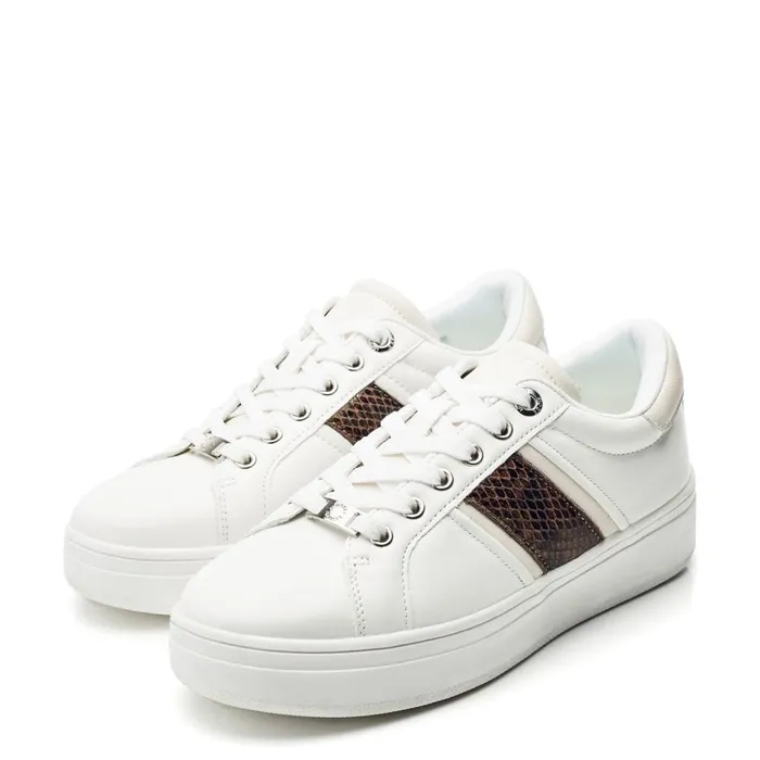 Wedge Trainers Women Moda In Pelle Alexxis White 8211 Snake Porvair