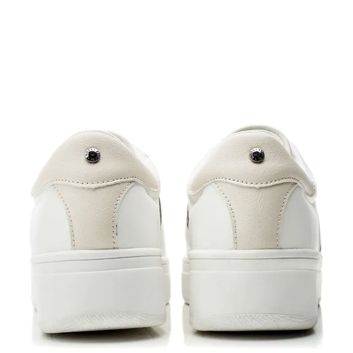 Wedge Trainers Women Moda In Pelle Alexxis White 8211 Snake Porvair