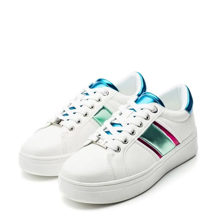 Wedge Trainers Women Moda In Pelle Alexxis White Porvair