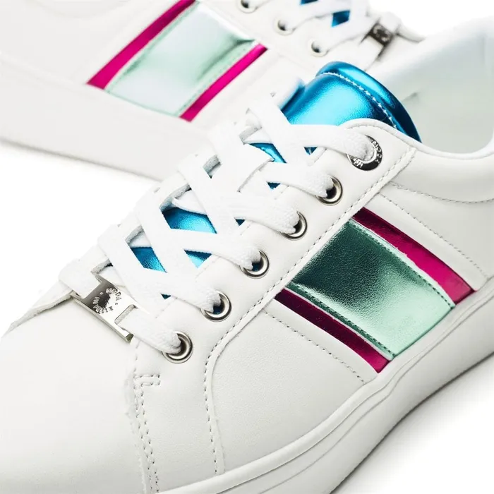 Wedge Trainers Women Moda In Pelle Alexxis White Porvair