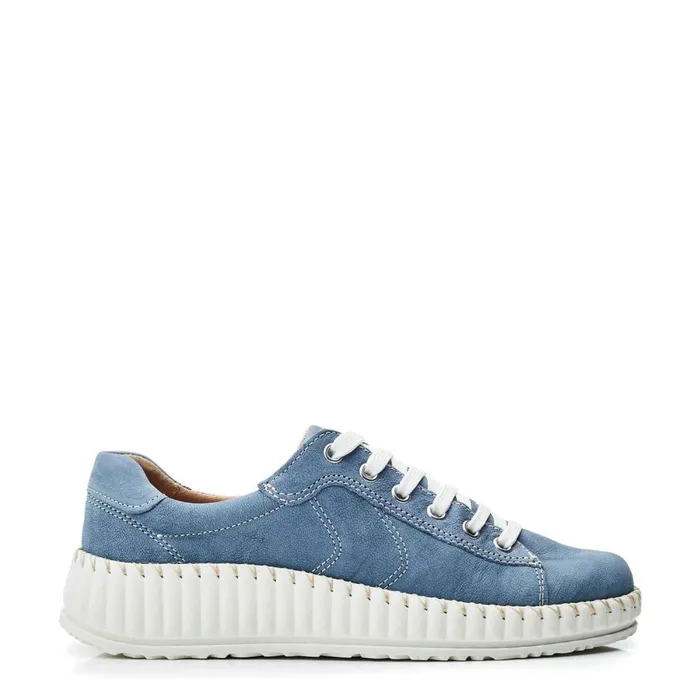 Wedge Trainers Women Moda In Pelle Shoon Sh Riyah Blue Leather