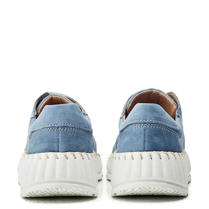 Wedge Trainers Women Moda In Pelle Shoon Sh Riyah Blue Leather