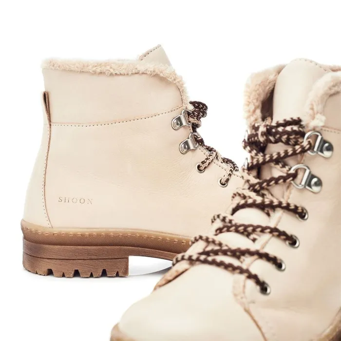 White Boots Women Moda In Pelle Shoon Sh Onella Off White Leather