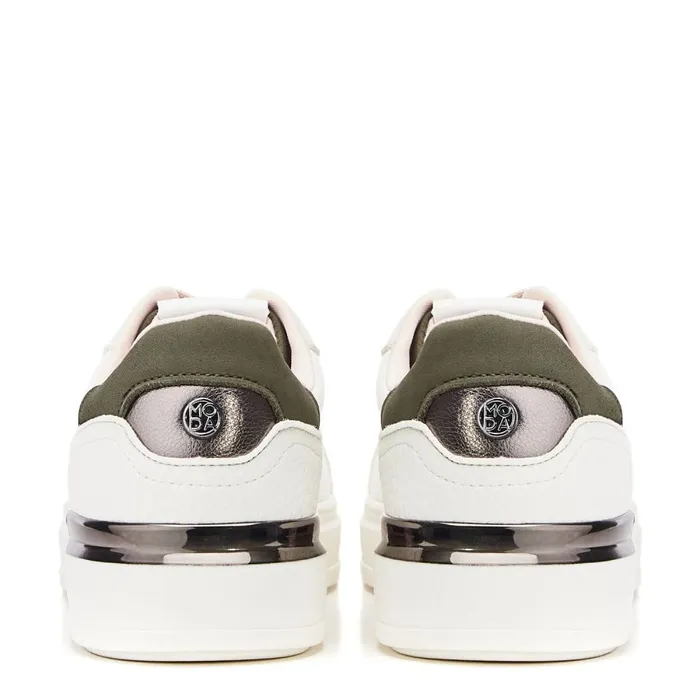 White Trainers Women Moda In Pelle Berneen WhiteGreen Porvair