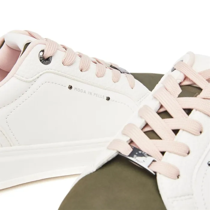 White Trainers Women Moda In Pelle Berneen WhiteGreen Porvair
