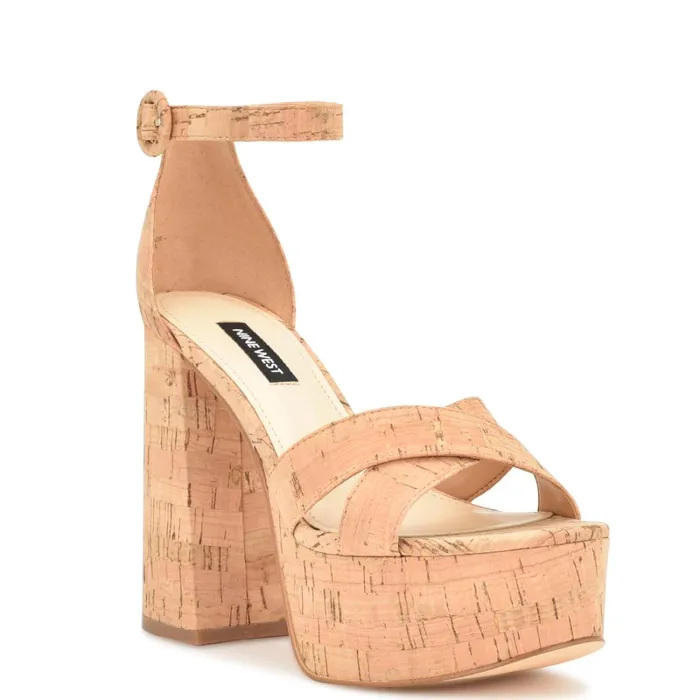 Willie Platform Sandals Natural Cork Women Nine West Sandals Willie Platform Sandals Natural Cork Women Nine West Sandals