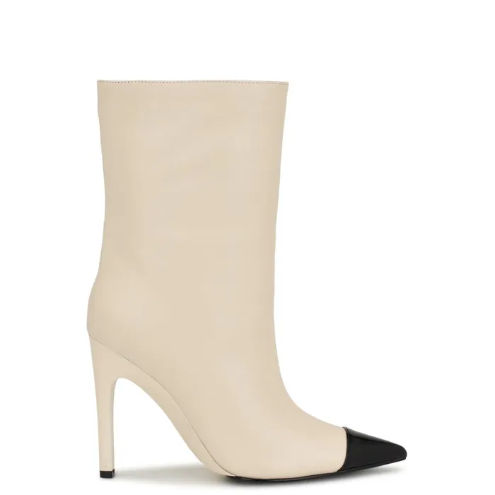 Winner Cap Toe Heeled Dress Booties Ivory Women Nine West Boots and Booties
