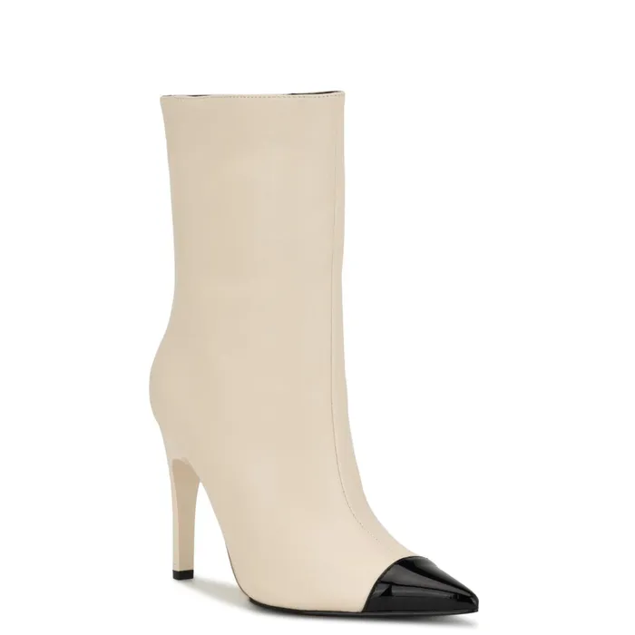 Winner Cap Toe Heeled Dress Booties Ivory Women Nine West Boots and Booties Winner Cap Toe Heeled Dress Booties Ivory Women Nine West Boots and Booties