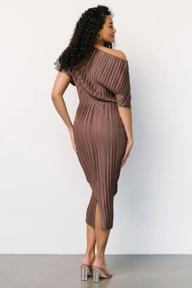 Winslow Pleated Midi Dress Mink Women Baltic Born Midi Dresses Winslow Pleated Midi Dress Mink Women Baltic Born Midi Dresses