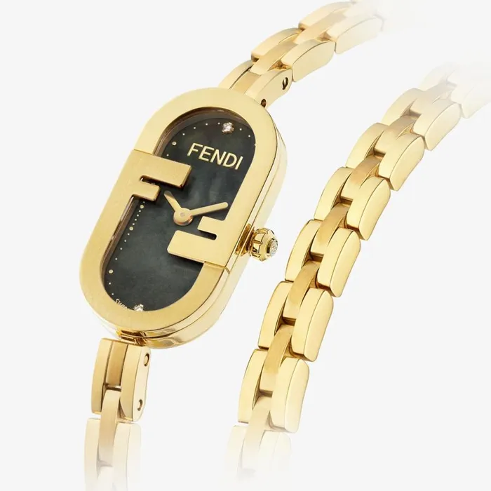 Woman 1480 X 2830mm 8211 Oval Watch With Ff Logo Gold Fendi Watches