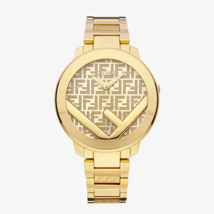 Woman 36mm 8211 Round Watch With F Is Fendi Logo Gold Fendi Watches