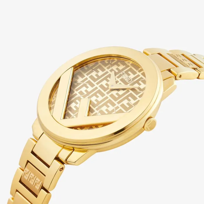 Woman 36mm 8211 Round Watch With F Is Fendi Logo Gold Fendi Watches