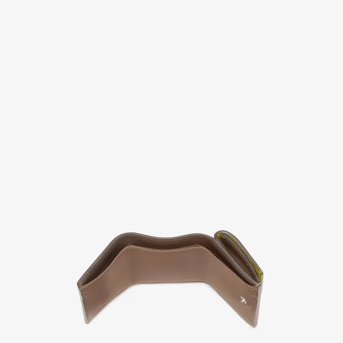 Woman Acid Green Leather Wallet Green Fendi Wallets
