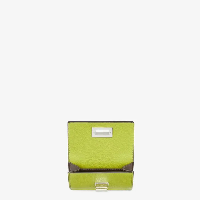 Woman Acid Green Leather Wallet Green Fendi Wallets