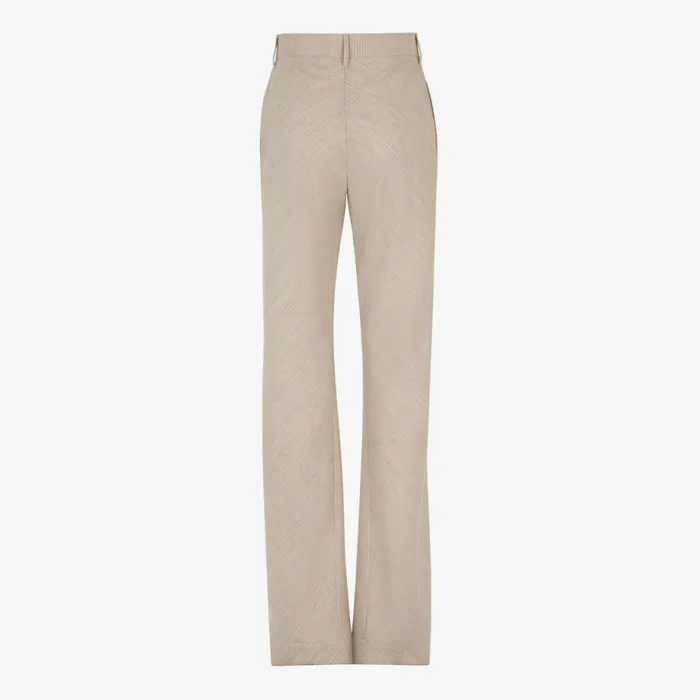 Woman Beige Flannel Trousers Beige Fendi Pants and Shorts
